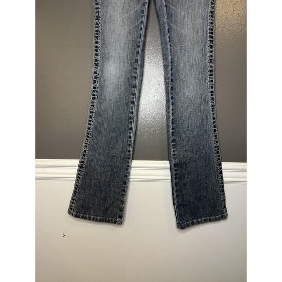 Wrangler Jeans Womens 0x36 Blue Bootcut 07MWZKS Embellished Back Pocket Denim - Picture 3 of 10